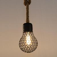 YWXLight Creative retro hennep smeedijzer kroonluchter Bar Restaurant slaapkamer Cafe persoonlijkheid mesh kroonluchter (kleur: AC 110V grootte: warm - thumbnail