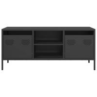 Tv-meubel 101,5x39x43,5 cm koudgewalst staal zwart - thumbnail