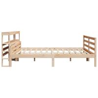 Bedframe met hoofdbord massief grenenhout 200x200 cm - thumbnail