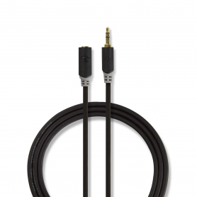 Nedis Stereo audiokabel | 3,5 mm male - 3,5 mm female | 3 m | Antraciet
