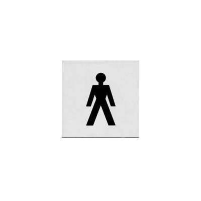 Intersteel pictogram herentoilet zelfklevend vierkant - RVS