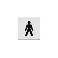 Intersteel pictogram herentoilet zelfklevend vierkant - RVS - thumbnail