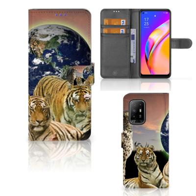 OPPO Reno5 Z | A94 5G | Telefoonhoesje | Met pasjeshouder | Roofdieren