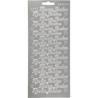 Creativ Company Stickers, hyvää joulua, vel 10x23 cm, zilver, 1 vel - thumbnail