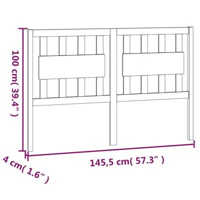 Hoofdbord 145,5x4x100 cm massief grenenhout wit - thumbnail