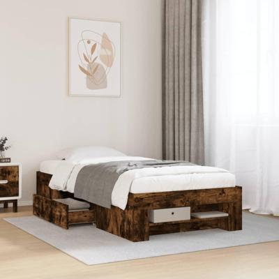 Bedframe zonder matras hout gerookt eikenkleurig 100x200 cm