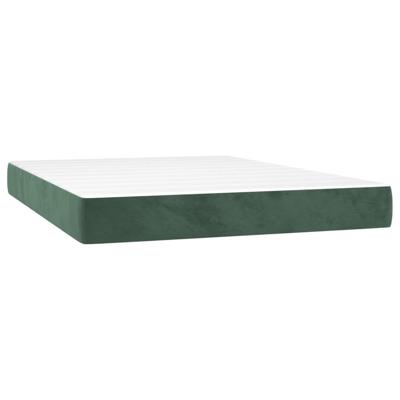 Boxspring met matras fluweel donkergroen 160x200 cm - thumbnail