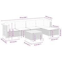 6-delige Loungeset met kussens poly rattan beige - thumbnail