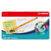 Stabilo point 88 metalen doos fineliners, 50st. - thumbnail