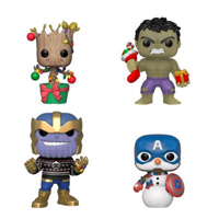Marvel Holidays Funko Pop Vinyl 4-Pack: Hulk, Groot, Cap Snowman & Thanos - thumbnail