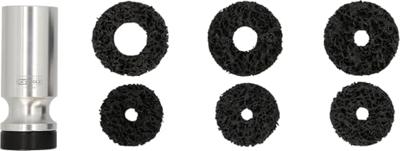 KS Tools 100.5090 Schuurtapenwielnaafschuurset, Ø 50 / 60 mm, 7-delig