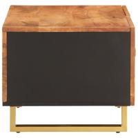 Salontafel 80x50x40 cm massief mangohout bruin en zwart - thumbnail