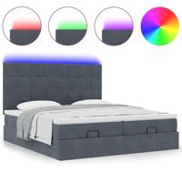 Ottoman bed met matrassen en LED's 180x200cm fluweel - thumbnail