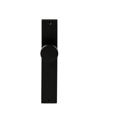 Hardbrass Knopkruk Piano op rechthoekig langschild blind - zwart