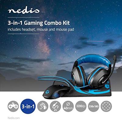 Nedis Gaming Combo Kit | 3-in-1 | 1 stuks - GCK31100BK GCK31100BK - thumbnail