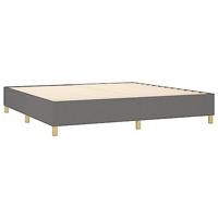 Boxspring met matras stof donkergrijs 200x200 cm - thumbnail