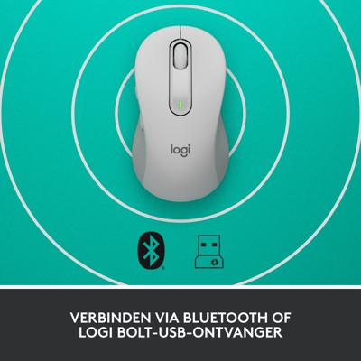 Logitech Signature M650 L Muis Radiografisch, Bluetooth Maat: L Optisch Wit 5 Toetsen 4000 dpi