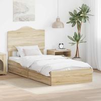 Bedframe met lade Sonoma Eiken 90 x 190 cm Bewerkt hout - thumbnail