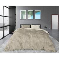 Sleeptime Flanel Washed Cotton Taupe 140 x 200/220 cm - thumbnail