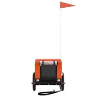 VidaXL Hondenfietstrailer oxford stof en ijzer oranje en zwart - thumbnail