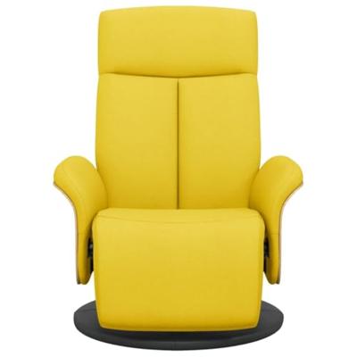 Fauteuil verstelbaar met voetensteun stof lichtgeel