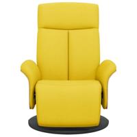 Fauteuil verstelbaar met voetensteun stof lichtgeel - thumbnail