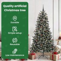 Kunstkerstboom met 300 LED Groen 180 cm PVC en Plastic en Staal - thumbnail