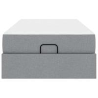 Bedframe met matras Lichtgrijs 90 x 200 cm Stof - thumbnail