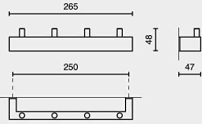 Zack Linea Kapstokje 5.5X27.5X8cm Mat Gesatineerd RVS 40389 Zack Linea Kapstokje 5.5X27.5X8cm Mat Gesatineerd RVS 40389