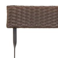 Bistrostoelen 2 st inklapbaar poly rattan en staal bruin - thumbnail