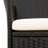 7-delige Tuinset met kussens poly rattan zwart - thumbnail