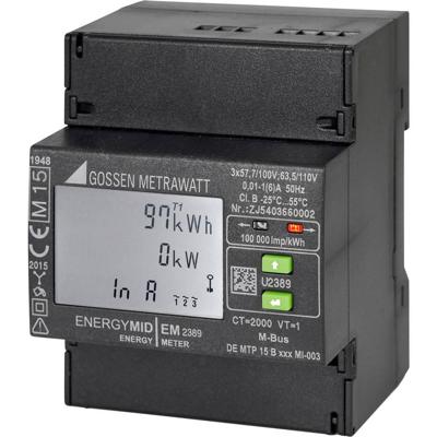 Gossen Metrawatt U2389-V025 kWh-meter 3-fasen met S0-interface Digitaal Conform MID: Ja 1 stuk(s) Gossen Metrawatt U2389-V025 kWh-meter 3-fasen met S0-interface Digitaal Conform MID: Ja 1 stuk(s)