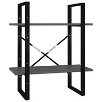 VidaXL Boekenkast met 2 schappen 60x30x70 cm bewerkt hout grijs - thumbnail