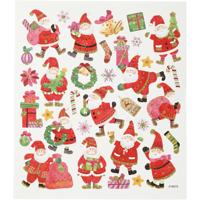 Creativ Company Stickers, vrolijke kerstman, vel 15x16,5 cm, ca. 33 stuk, 1 vel - thumbnail