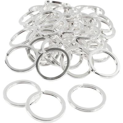 Creativ Company Sleutelring, d 28 mm, verzilverd, 50 stuk/ 1 doos