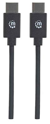 Manhattan USB-kabel USB 3.2 Gen1 (USB 3.0 / USB 3.1 Gen1) USB-C stekker, USB-C stekker 1.00 m Zwart Stekker past op beide manieren 355223