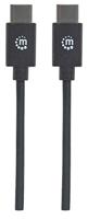 Manhattan USB-kabel USB 2.0 USB-C stekker, USB-C stekker 2.00 m Zwart 355247 - thumbnail