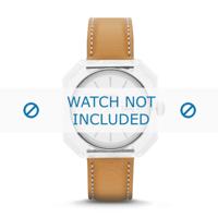 Fossil horlogeband ES3538 Leder Bruin 18mm + wit stiksel - thumbnail