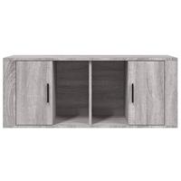 Tv-meubel 100x35x40 cm bewerkt hout grijs sonoma eikenkleurig - thumbnail