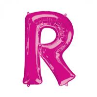 Amscan folieballon letter R 58 x 81 cm roze - thumbnail