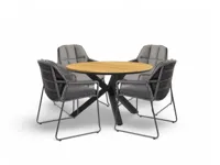 Tierra Outdoor diningset orbital teak rivera charcoal - thumbnail