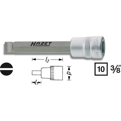 HAZET Dopsleutelbit 8803-1.2X8 · 3/8 inch (10 mm) vierkant hol · Sleufprofiel · SW 1,2 x 8 mm