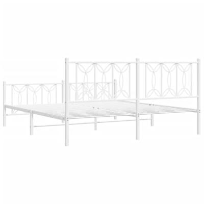 Bedframe met hoofd- en voeteneinde metaal wit 183x213 cm