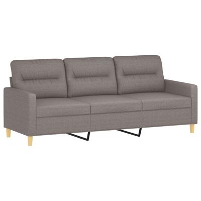 3-delige Loungeset met kussens stof taupe
