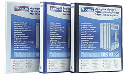 DONAU personaliseerbare ringmap, PP, ft A4, 4 D-ringen van 25 mm, blauw DONAU personaliseerbare ringmap, PP, ft A4, 4 D-ringen van 25 mm, blauw