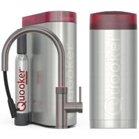 Quooker Flex Round Keukenkraan Set - Kokend Warm- en Koud Water - Uittrekbare Slang - Gunmetal - Inclusief COMBI+ Reservoir & CUBE - Direct Gekoeld Bruisend Water - thumbnail