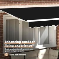 VidaXL Vervangingsdoek voor zonnescherm zwart 330 x 245 cm polyester - thumbnail