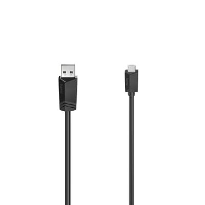 Hama 00200607 USB-kabel USB 2.0 USB-micro-B stekker, USB-A stekker 0.75 m Zwart