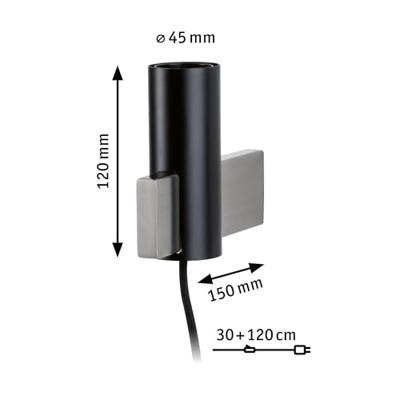Paulmann Aik 79762 Wandlamp E27 Zwart