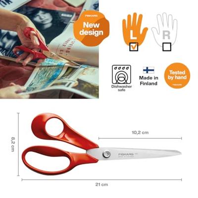 Schaar fiskars classic universeel 21cm links rood